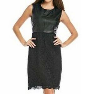 Black Calvin Klein Dress Leather and Lace
